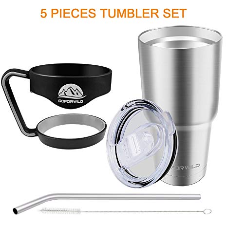 Tumbler Set for Drink with Straw Lid Handle Coffee Mug 30OZ Stainless Steel Vacuum Insulated Double Wall Travel Mug Coffee Cup for Hot & Cold Drink, by GOFORWILD