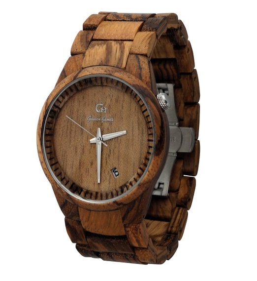 Wooden Watch By Gassen James - Men's Style Omicron III Zebra Wood