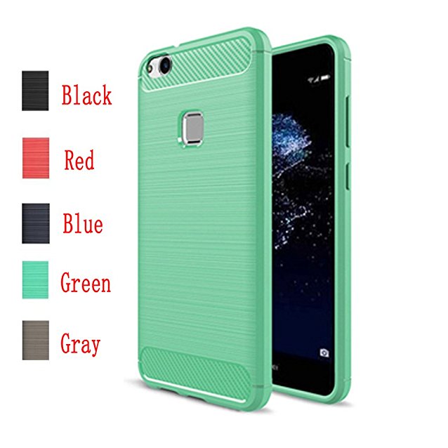 Huawei P10 Lite Case,MYLB Ultra Slim Lightweight Carbon Fiber Design Flexible Soft TPU Case Highstrength Shockproof Protective Back Cover to Protect the Mobile Phone for Huawei P10 Lite (Green)