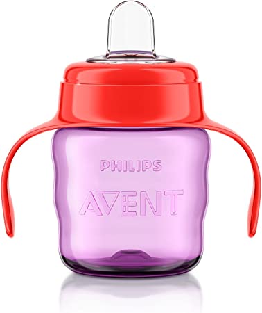 Philips Avent Easy Sip Spout Cup with Handle, 200 ml, Pink/Purple - SCF551/13