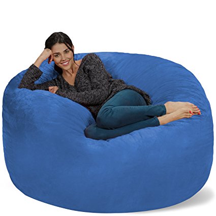 Chill Sack Bean Bag Chair: Giant Memory Foam Furniture Bags and Large Lounger - Big Sofa with Huge Water Resistant Soft Micro Suede Cover - Royal Blue, 5 feet