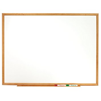 Quartet Whiteboard, Standard, 3' x 2' Dry Erase Board, Oak Frame White Board (S573)