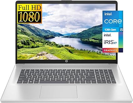 HP 17.3 Laptop, 2023 Best Laptop for Working, 17.3" FHD Display, Intel Core i5 1335U Processor up to 4.6GHz, 32GB RAM, 1TB SSD, Intel Iris Xe Graphics, Wi-Fi 6, Backlit Keyboard, Windows 11 Home