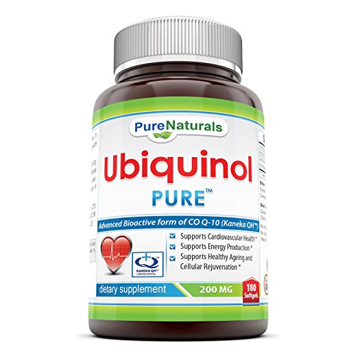 Pure Naturals Ubiquinol Kaneka QH Softgels, 200 mg, 180 Count