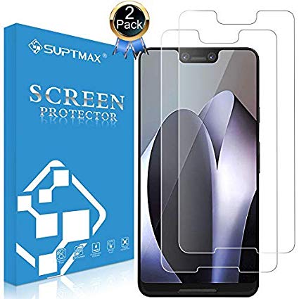 SUPTMAX Screen Protector for Google Pixel 3 XL [Case Friendly] Pixel 3 XL Tempered Glass Saver [Easy Installation] Google Pixel 3XL Film