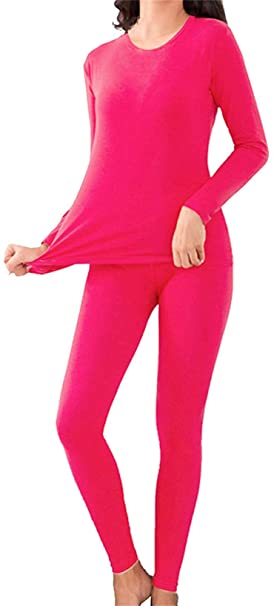 Artfish Ladies Womens Ultra Soft Thermal Underwear Long Johns Set with Fleece Lined