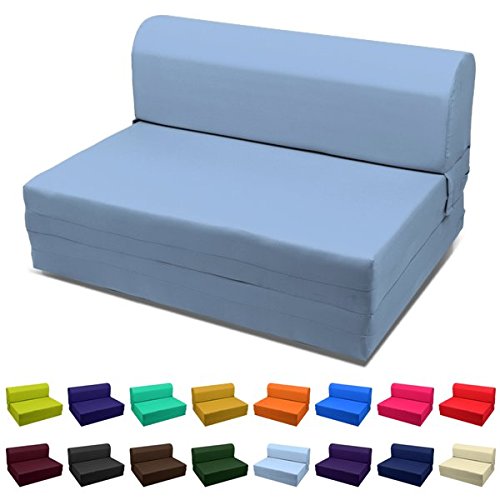 Sleeper Chair Folding Foam Bed Choose Color & Sized Single,twin or Full (Full (5x46x74), Light Blue)