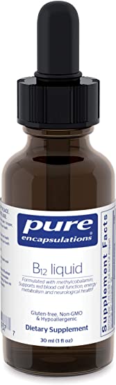 Pure Encapsulations - B12 Liquid - 1,000 mcg Vitamin B12 (Methylcobalamin) Liquid for Nerve Health and Cognitive Function - 1 fl. oz