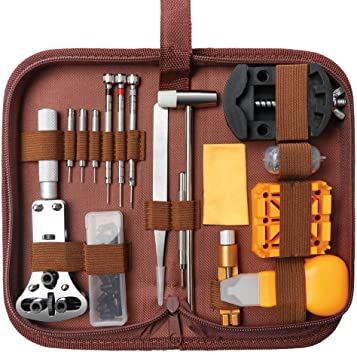 E·Durable 168PCS Watch Repair Kit Professional Spring Bar Tool Set Strap Link Pin Removal Tool Set Watch Band Back Case Remover Opener Watch Repair Tool Kit with Manual