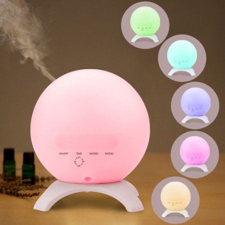 STRONKER 350ml Globe Essential Oil Diffuser Portable Aromatherapy 15 Color LED Lights Ultrasonic Aroma Diffuser Humidifier Whisper Quiet Cool Mist Air Purifier up to 10 Hours Waterless Auto Shut-off