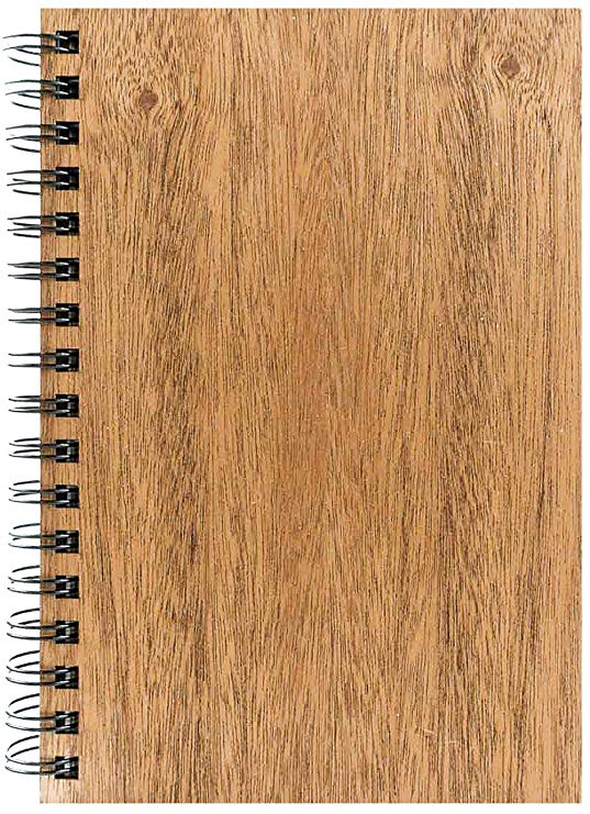Woodchuck - Classic Spiral Journal (6.5” x 4.5”) - 88 Pages - Made in the USA - Mahogany Wood - Blank Certified Recycled Paper - Unique Grain for Every Journal
