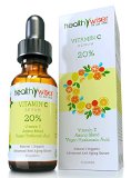 HealthyWiser - ORGANIC Vitamin C Serum For Face 20 Vitamin E  Vegan Hyaluronic Acid  Organic Aloe Jojoba Oil  Amino Blend - The Best Anti Aging Formula with Natural Ingredients 1 Ounce
