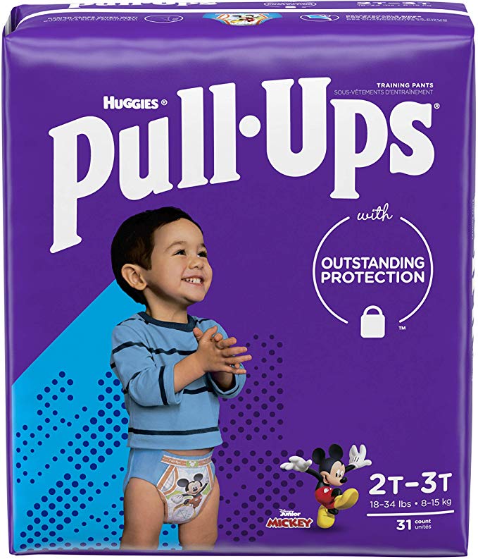 Pull-Ups Learning Designs Potty Training Pants for Boys, Size 2T-3T (18-34 Pounds), 124 Count, One Month Supply (Packaging May Vary)