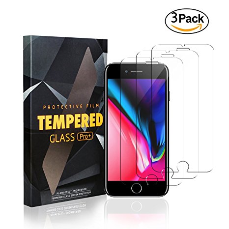 Pasnity iPhone 8 Screen Protector, 3Pack Tempered Glass [Case Friendly] 3D Curved Edge Ultra Clear 9H Hardness [No Bubbles] [Scratch] [Anti-Glare] [Anti Fingerprint]