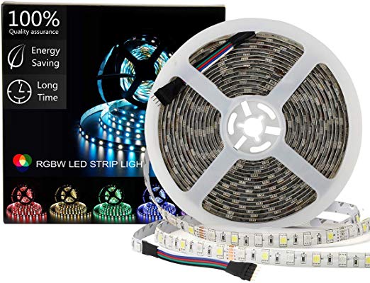SUPERNIGHT LED Light Strip Waterproof RGBW, RGB   Warm White, 16.4ft/5M SMD 5050 Mixed Color Changing 300 LEDs Flexible Rope Lights for Party,Bedroom,Home,Car,Boat,TV Decor