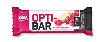 Optimum Nutrition Opti-Bar Protein Bar, White Chocolate Raspberry, 12 Count