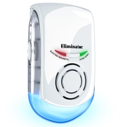 Eliminator Plug-in Pest Repeller with Night Light - Eradicates All Types of Insects and Rodents