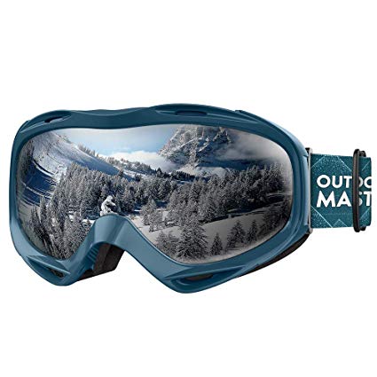 OutdoorMaster OTG Ski Goggles - Over Glasses Ski/Snowboard Goggles for Men, Women & Youth - 100% UV Protection