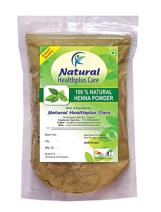 100% Natural Henna Leaves (LAWSONIA INERMIS) Powder for COVERING GRAY HAIRS NATURALLY by Natural Healthplus Care (1/2 lb / 8 ounces / 227 g)