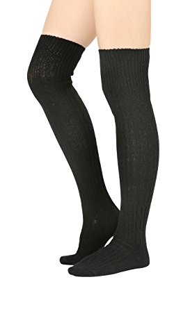 STYLEGAGA Winter Wool Cable Knit Over The Knee High Boot Socks