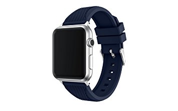 Apple Watch Band, Enow Soft Silicone Replacement Sports Band for 38mm Apple Watch 2015 & 2016 All Models, Midnight Blue