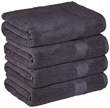 Utopia Towels 700 GSM Cotton 27-Inch-by-54-Inch  Bath Towel Set, Set of 4, Black