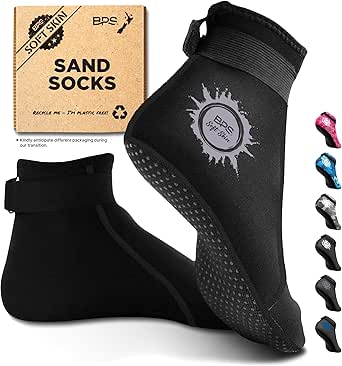 BPS New Zealand ‘Soft Skin’ Sand Proof Water Socks 3mm Anti-Slip Neoprene Wetsuit Booties Socks for Soccer Beach Sports