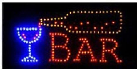 Open Bar Led Neon Business Motion Light Sign. On/off with Chain 19*10*1