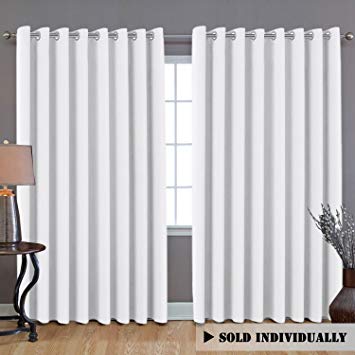 H.VERSAILTEX White Curtains for Living Room 84 Inches Length, Room Divider Curtains for Bedroom, Thermal Insulated Patio Door Curtain Panel, Extra Wide Sliding Door Curtains, 8.5ft Wide x 7ft Long