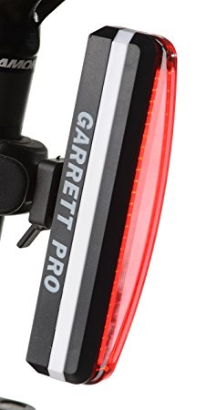 Garrett Pro Torch Bike LED Tail Light - USB Rechargeable - Ultra Bright LED - 168T - Helmet and Frame Adjustable - Safety Red Light - Water Resistant - Mountain and Road Compatible