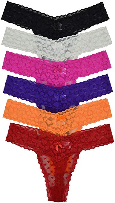 ToBeInStyle Women's Pack of 6 Thongs in Multiple Styles