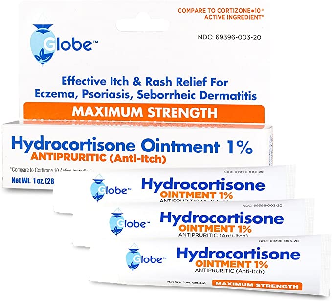 Hydrocortisone Maximum Strength Ointment 1%, USP 1 Oz (Compare to The Active Ingredients in Cortizone-10) (3-Pack)