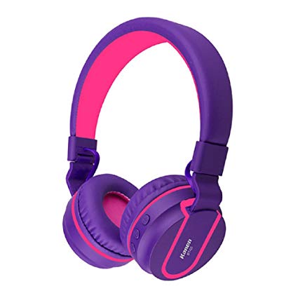 Kanen New BT-05 Headset Foldable Headphone Microphone, Adjustable Stereo Headset Adult/Child, Smartphone Tablet PC iPhone iPod iPad (Purple)