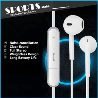 Bluetooth Earbuds Headphones with Mic From BT Waves® - Best Noise Cancelling Sport Style in Ear Wireless Stereo Headset Enjoy Clear Sound on the Move