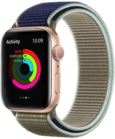 KONGAO Compatible for Apple Watch Band 38MM 40MM 42MM 44MM, Lightweight Breathable Soft Nylon Replacement Strap Compatible with Apple Watch iwatch Series 5 4 3 2 1