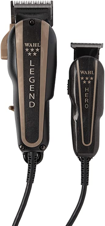 Wahl Professional 5-Star Barber Combo #56272 - 5-Star Legend Clipper and Hero T-Blade Trimmer Powerful V9000 Motor Clipper and Rotary Motor Barber Trimmer