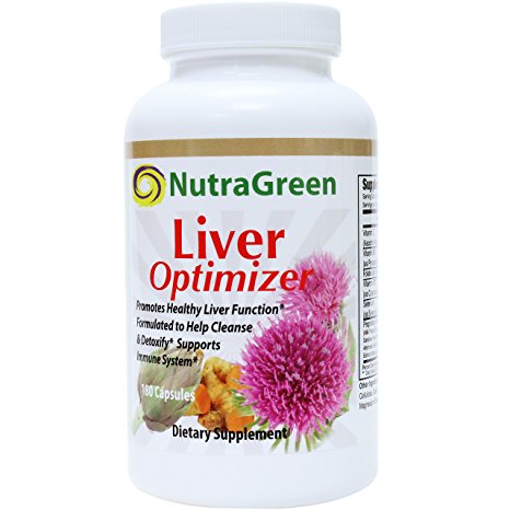NutraGreen Liver Detox Cleanse Support Supplement 750mg Milk Thistle/Turmeric Root/ Artichoke Leaf, Dandelion Root, Schisandra, Alpha Lipoic Acid, Vitamin