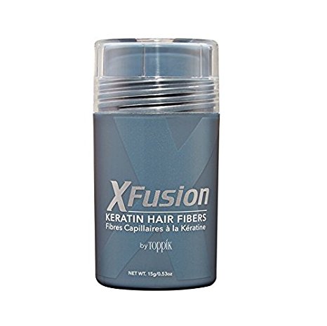 XFusion Regular Size Keratin Hair Fibers, Black, 15 grams/0.53 oz