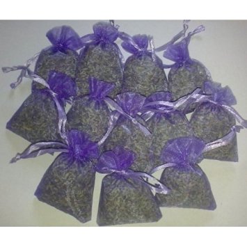 15 Small Organza Bags Filled With Dried Lavender Flowers From Soothing Ideas (You can choose the colour of your bags if you wish)