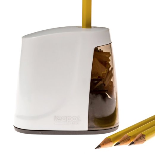 Best Electric Pencil Sharpener - Battery Operated - For Home Office Kids Teachers - White