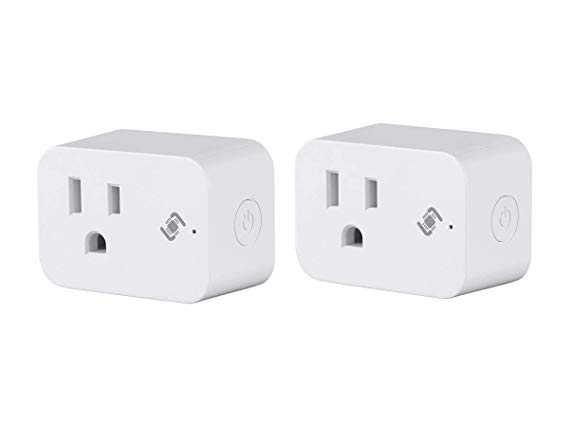 Monoprice Wireless Smart Plug Mini - White (2Pack) No Hub Required with Energy Monitoring & Reporting, Compatible with Alexa and Google Home - from Stitch Smart Home Collection