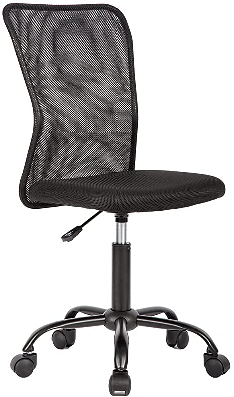 Home Office Chair Ergonomic Desk Chair Mesh Computer Chair Executive Mid Back Adjustable Task Chair with Lumbar Support Rolling Swivel Chair for Women Adults, Black