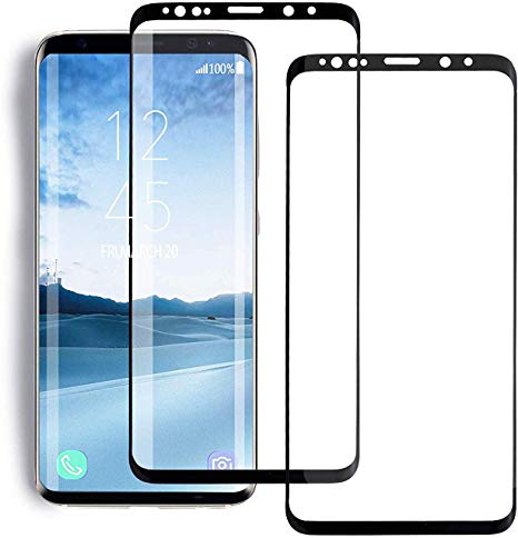 [2 Pack] MSLAN Samsung Galaxy S8 Screen Protector,3D Curved Tempered [Anti-Bubble][9H Hardness][HD Clear][Anti-Scratch][Case Friendly] Glass Screen Film Compatible Samsung Galaxy S8 Black