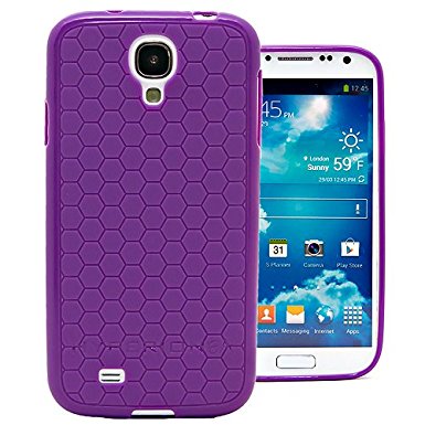 Hyperion Samsung Galaxy S4 Mini HoneyComb Matte Flexible TPU Case & Screen Protector (Cover Compatible with Samsung Galaxy S 4 Mini GT-i9190) **Hyperion Retail Packaging** [2 Year Warranty] (Purple)
