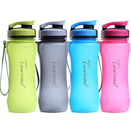 Towond 20oz/600ml Sports Outdoors Tritan Water Bottles BPA-Free with Filter Flip-top - 100% Leak and Spill Proof