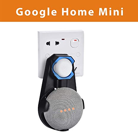 Google Home Mini Wall Mount Stand Holder Outlet for Google Home Mini by Cinolink Black