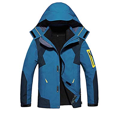 Alomoc 3 in 1 Hiking Jacket Outdoor Waterproof Softshell Raincoat Snowboard Clothing