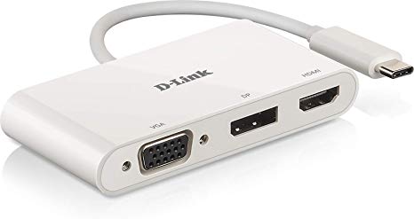 D-Link DUB-V310 3-in-1 USB-C Hub with HDMI/VGA/DisplayPort Adapter
