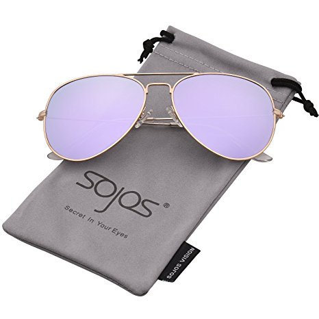 SojoS Classic Aviator Polarized Sunglasses Mirrored UV400 Lens SJ1054