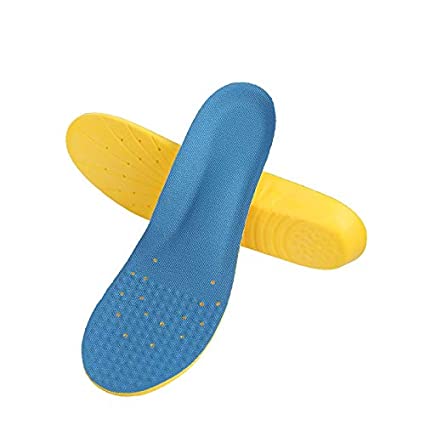 Skudgear 2 Pcs Shoe Insoles, Orthotic Insoles, Men Women Memory Foam Insoles For Daily Use |  Provides Excellent Shock Absorption and Heel Cushioning (Mesh Dark Blue, Sizes 8 to 12)